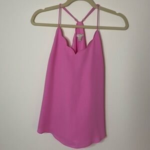 Women’s J.Crew pink scalloped tank top, size 0